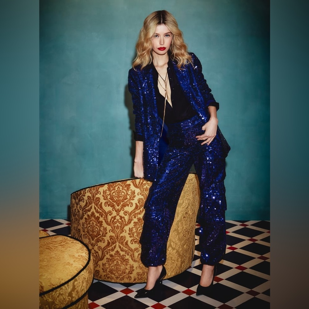💖SEQUINS+SUMMER PRIVATE SALE Alice + Olivia Sequin Cargo Pants Wide Leg SET